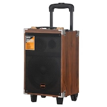 Baab Q8 Profosyonel Ahşap Kasa Taşınabilir 25x27x46 Kumandalı Bluetooth Hoparlörler