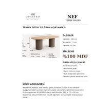 Nef Yemek Masası Oval Meşe