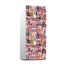 Buzdolabı Sticker Kaplama Dolap Kaplama Etiketi Pop Art Music Collage Standart