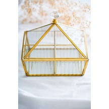 Acar Cam Kare Şeker Kutusu Gold