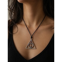 Harry Potter Ölüm Yadigarları Sembol İpli Kolye Unisex Hediye Çok renkli