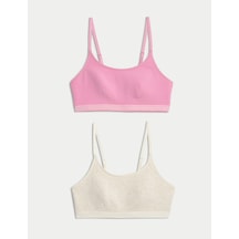 Marks & Spencer 2'li Pamuklu Crop Top İlk Sütyenim T33009602 Pembe