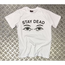 Unisex Beyaz Star Dead Baskılı Tshirt Beyaz