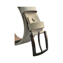 4 Cm. Spor Hakiki Deri Düz Model Erkek Kemer Beyaz Beyaz