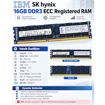 Ibm Sk Hynix 16gb Ddr3 1866mhz Pc3-14900r Ecc Registered Rdımm Sunucu Ram Hmt42gr7afr4c-rd