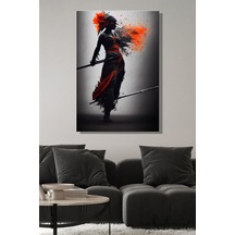 Duvar Tablosu Modern Dikey Kanvas Tekli Salon Mutfak Yatak Odası Ofis Savaşçı Kadın 3d Ninja