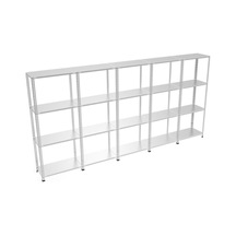 Rafburada 4 Katlı 5'Li Bitişik Galvaniz Çelik Raf.Depo,Dosya Raf 59 x 93 x 200 CM Kalınlık 1.00 MM