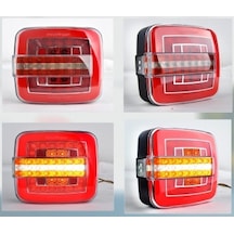 Kare Neon Led 7 Fonksiyonlu Kayar Sinyalli Hamburger Stop Lambası
