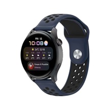 Watch 20mm Spor Delikli Kordon - Lacivert-siyah Diğer