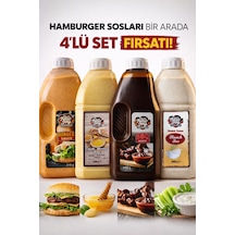 4'lü Gurme Hamburger Sos Seti Ranch-barbekü-ballı Hardal-burger Sos Fast Food Efsane Paket