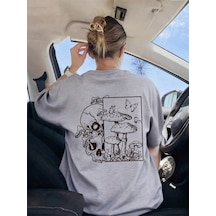 Noıssey Urban Pop Graphic Kadın Tişört Koleksiyonukod 5547 Gri