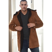 Plt9399 Dewberry Süet Görünümlü Erkek Palto-açık Camel Açık Camel