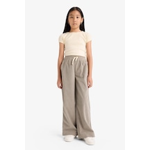 Defacto Kız Çocuk Wide Leg Beli Lastikli Geniş Paça Pantolon F3845a825wngr513 Gri-gr513