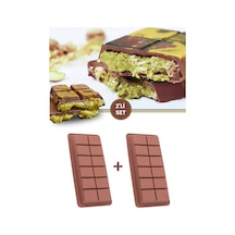 Dubai Çikolatası Kalıbı Silikon Çikolata Kalıbı 2 Adet 18x8x2 Cm Kahverengi