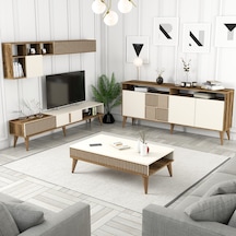 Variant Milan 3'Lü Salon Takımı - Ceviz - Krem