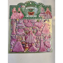 Sticker Prenses Elbise Giydirme Etkinlik Oyunu 2 Kartela Birden Model8