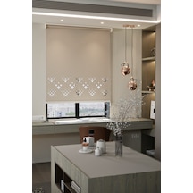 Auralight Lazer Kesim Mat Stor Perde, Lazer Kesimli Modern Serisi, M-5003 Açık Kahverengi