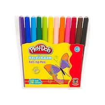 Play-doh Keçeli Kalem 12 Renk 2 Mm Dayanıklı Uç Kokusuz Su Bazlı Mürekkep Şeffaf Kapaklı