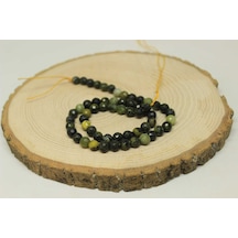 Peridot (Zebercet) Taşı Koyu Renk Faset Kesim Yarım Dizi 6 MM (23160) 18 CM Kırmızı