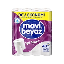 2 Adet Mavi Beyaz Tuvalet Kağıdı 3 Katlı 40'lı