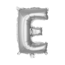 E Harf Gümüş Folyo Balon16 İnç 36 Cm
