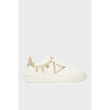 Guess Ebetts Aksesuar Detaylı Deri Sneaker Ayakkabı Fltbttlea12 Bayan Ayakkabı Fltbtt Lea12 Whpla Beyaz-gold
