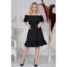 Kadın Beli Lastikli Tery Coton Elbise 4367/95 001