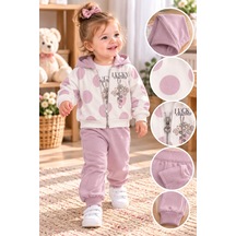 Babywood Lucky Baskılı Kız Üçlü Takım 9-24 Aylık -dü26760331 - Gül Kurusu