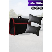 Lada Priora Uyumlu Siyah Renk Bagaj Çantası Koltuk Yastığı Lüks Model