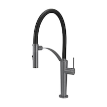Deante - Corda Titanium 2 Akışlı Elastik Spiralli Mutfak Bataryası Mat Gri