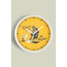 Soyut At Kovboy Temalı Modern Duvar Saati - 35cm - Önü Camlı Beyaz Kasa - Sessiz Mekanizma-jh0163 Beyaz