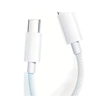 Sirius 60w İki Ucu Type-c Örgü Kablo, 1 Metre, Hızlı Şarj Ve Veri Aktarımı, Dayanıklı Ve Uzun Ömürlü Tasarım, Laptop Ve Telefon Uyumlu, Beyaz