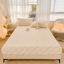 Cbtx Kalın Outdoor Kadife Koruyucu Lastikli Yatak Örtüsü(1 Adet Çarşaf) 150 200cm Krem