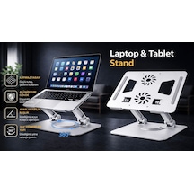 Ayarlanabilir Alüminyum Laptop Tablet Standı 360 Dönebilen Kaymaz Yüzey Ergonomik Yükseltici Stand
