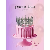 Pasta Tacı Doğum Günü Tacı Kraliçe Tacı Pastatacı Kına Düğün Tacı Üç Damla Gümüş Kaplama 13cm Silver