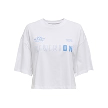 Only Onlsue S/s Sport Top Box Beyaz Kadın Kısa Kol T-shirt Beyaz