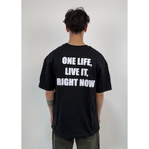 Zaee One Life Baskılı Oversize Tişört Siyah