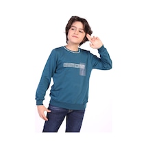Toontoy Kids Toontoy Erkek Çocuk Creatıve Innovatıve Baskılı Sweatshirt Petrol Mavi
