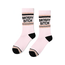 Carnaval Socks Birthday Bitch Yazılı Tenis Çorap Çok Renkli