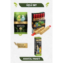 3lü Set - Premium Muhabbet Kuşu Yemi 1 Kg + 10lu Ballı Meyv. Kraker + Multivitamin 20 Ml