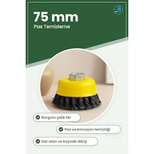 Burgulu Çanak Fırça 75 Mm Matkap Aksesuarları Pas Ve Korozyon Gid