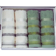 Vos Versa Bursa Varak Serisi 50x90cm %100 Pamuk 4lü Yüz Havlusu Karşık Vvhm0030-387 - Karışık