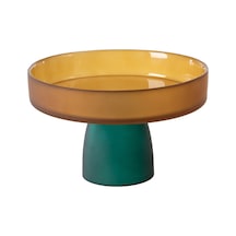 Mudo Home Colors Ayaklı Cam Sunum 18cm -amber Çok Renkli