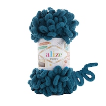 Alize 5 Adet Puffy El Örgü Ipliği 5'li Paket - 100 Gr. 9 Mt. Parmak Örgü Ipi - Şevval Tuhafiye 646 - Petrol