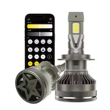 H7 Led Zenon App Kontrolü Bluetooth İle Telefondan 2700k-6500k Renk Değiştiren Araba Farı 2wat-80wat App Uygulama Üzerinden İstenilen Ayar Yapılır Şimşek Etkili 12v