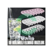 18 Bölmeli Elmas Şekil Buz Kalıbı Kapaklı Pratik Buzluk Belirtilmemiş Renkli Diğer