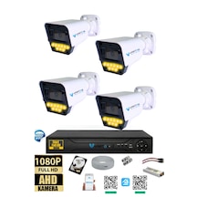4 Kameralı AHD Full HD 9 LED 5MP Kamera Seti - 500GB HDD Dahil Gece (Renkli) Görüş