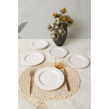Beyaz İyonya Pasta Tabağı 22 Cm 6 Adet 006 Açık
