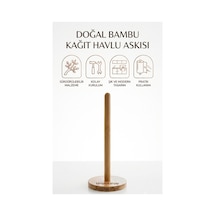 Kamptek Ahşap Bambu Tasarım Kağıt Havlu Peçetelik Mutfak Yemek Masası Kağıt Havlu Peçetetelik