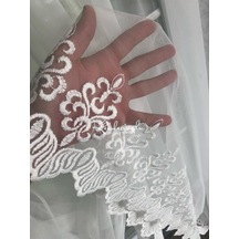 Tül Perde Etek Mini Damask Desen Desen 270 E Kadar Ayarlanabilir Ekru